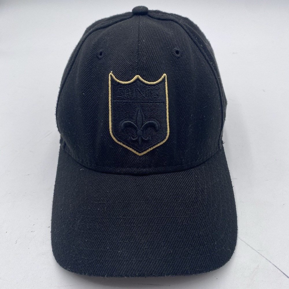 New Orleans Saints Hat Blackout New Era 9Forty SnapBack Black Cleaned - Picture 2 of 12